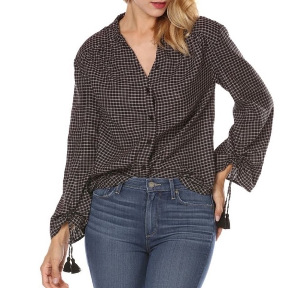 NWT Paige - Plaid Torin Button Down Blouse - Small